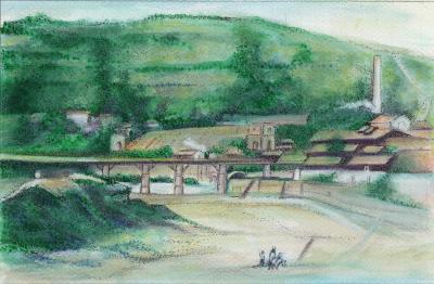 La passerelle et le pont de la route du quratier de Lalle